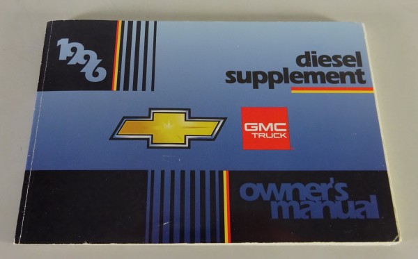 Betriebsanleitung + Scheckheft Chevrolet + GMC Diesel Truck / Van von 1996