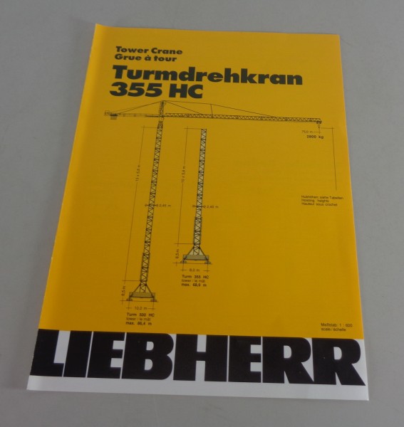 Prospekt Liebherr Turmdrehkran 355 HC Kran von 03/1990