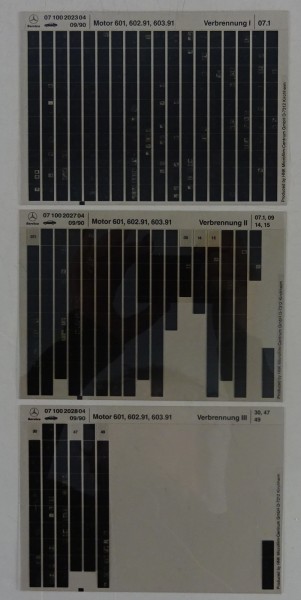 Microfich Teilekatalog Mercedes OM 601, 602.91, 603.91 Verbrennung I-III 09/1990