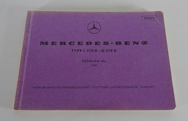 Bildkatalog Mercedes-Benz Kleintransporter L 319 D / O 319 D Diesel Stand 1/1959