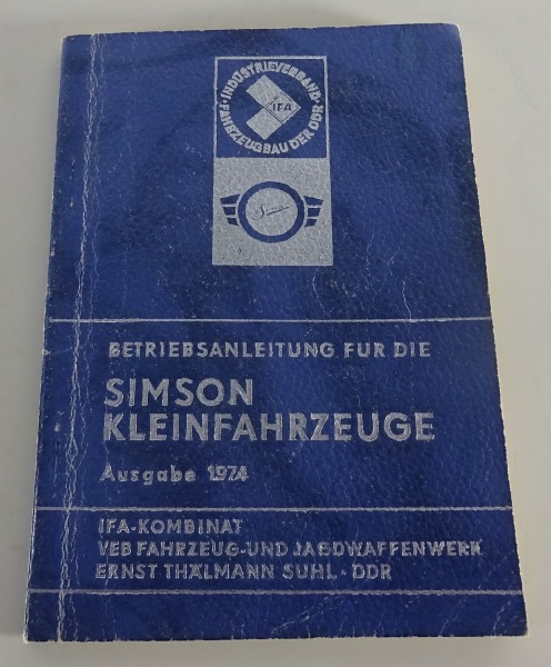 Betriebsanleitung / Handbuch Simson Schwalbe, Star und Habicht Stand 06/1973