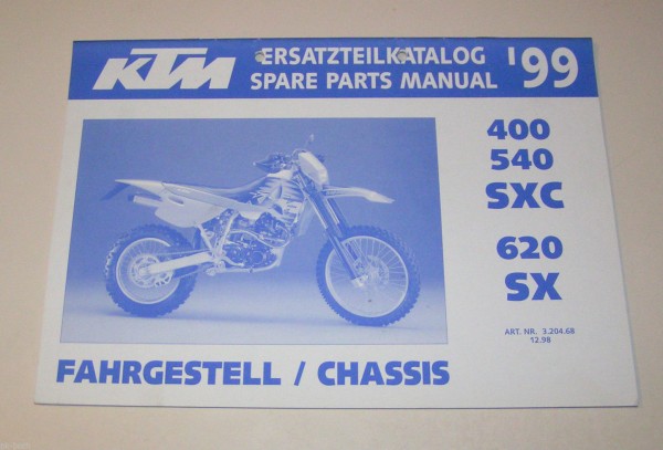 Teilekatalog Fahrgestell KTM 400 SXC / 540 SXC / 620 SX - Modelljahr 1999