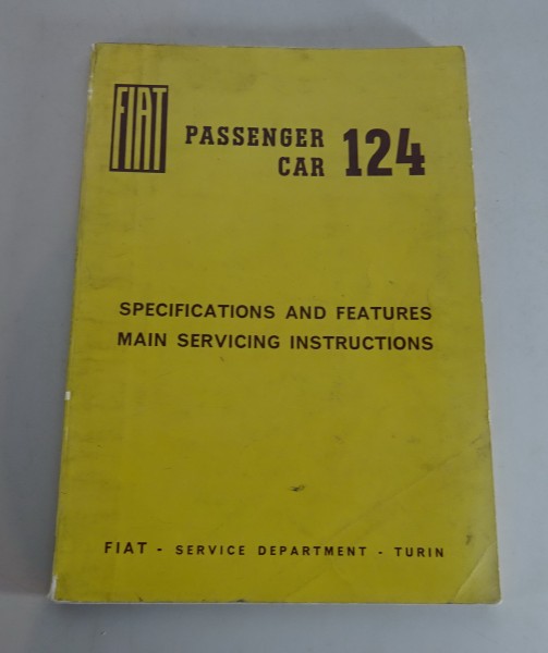 Workshop manual / repair manual Fiat 124 Sedan from 07/1966