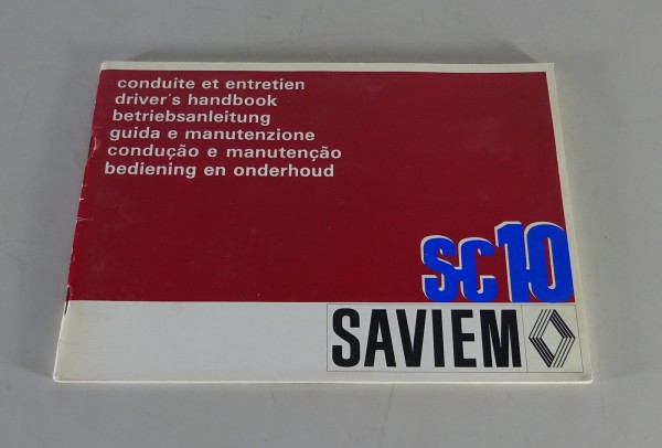 Betriebsanleitung / Handbuch Renault LKW SC 10 Stand 10/1977