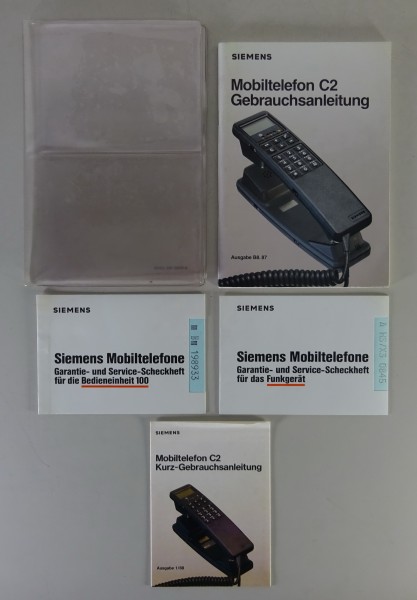 Bordmappe + Betriebsanleitung Siemens Mobiltelefon C2 Stand 08/1987