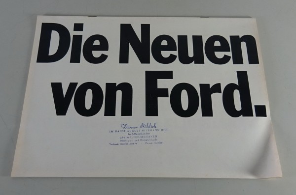 Prospekt / Broschüre Ford Programm 1967/1968 mit Taunus P6 + P7b Escort von 1968