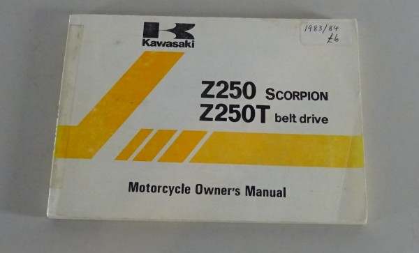 Betriebsanleitung / Manual Kawasaki Z 250 Scorpion / Z 250 T belt drive von 1983