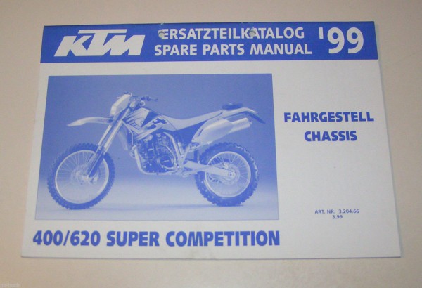 Teilekatalog Fahrgestell KTM 400 / 620 Super Competition - Modelljahr 1999
