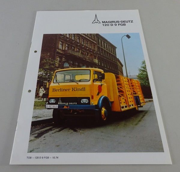 Prospekt Magirus-Deutz 120 D 9 FGB Frontlenker Getränketransporter Stand 10/1974