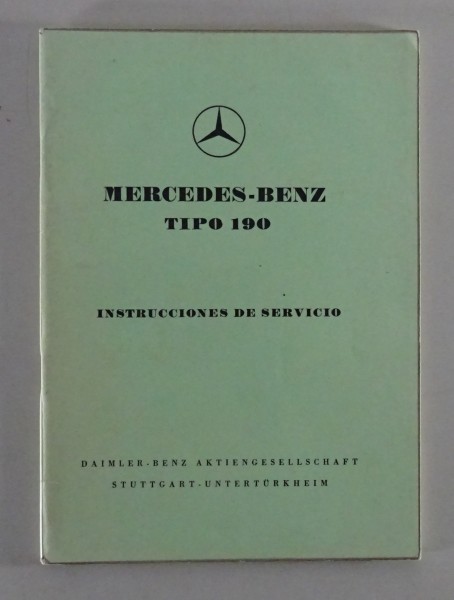 Betriebsanleitung / Owner's Manual Mercedes W121 Ponton 190 Stand 10/1958