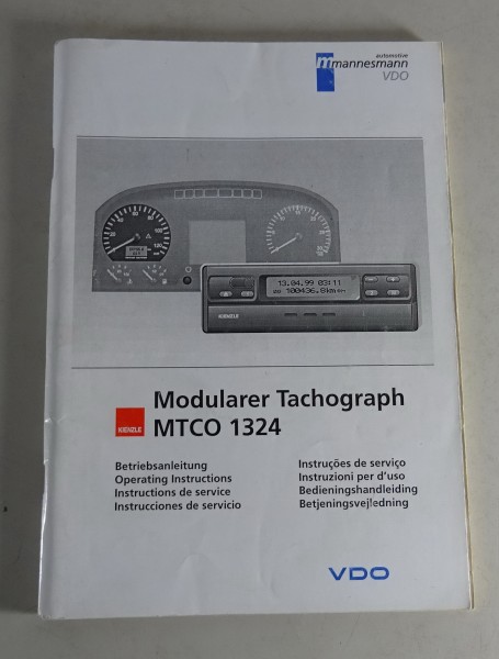 Betriebsanleitung Kienzle Mannesmann VDO Modularer Tachograph MTCO 1324 von 4/00