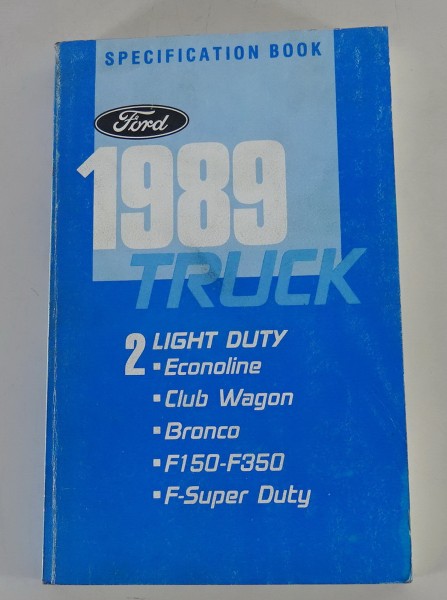 Tabellenbuch Ford Econoline / Club Wagon / Bronco / F150 - F350 Mj. 1989