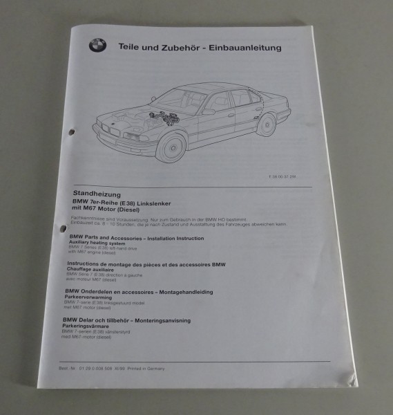 Einbauanleitung BMW Standheizung für E38 mit M67 Motor Stand 11/1999