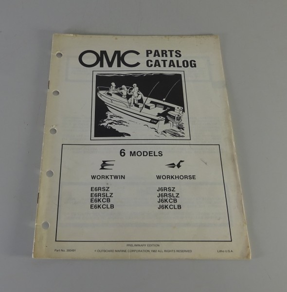 Teilekatalog OMC Evinrude / Johnson Outboards 6 PS Models Stand 1982