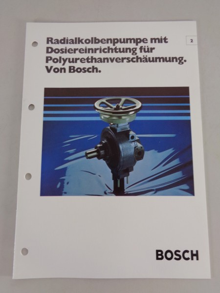 Prospekt / Technische Info Bosch Radialkolbenpumpe mit Dosiereinrichtung 04/1979