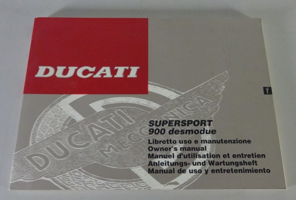 Betriebsanleitung / Owner´s Manual Ducati 900 SS Supersport desmodue Stand 1994