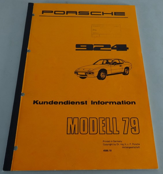 Service Info / Kundendienst-Information Porsche 924 Modelljahr 1979