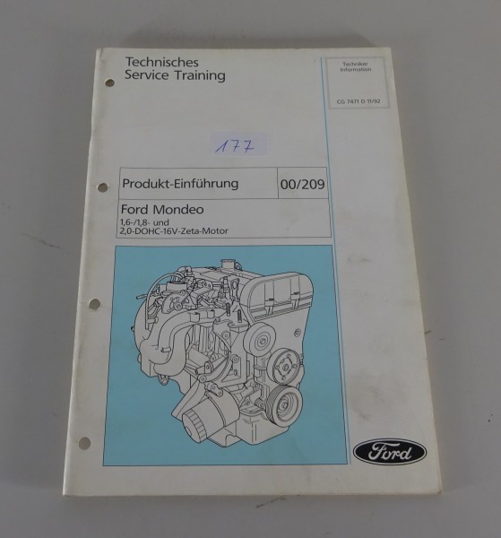 Technische Information Ford Mondeo 1,6-/1,8- & 2,0-DOHC-16V-Zeta-Motor - 11/1992