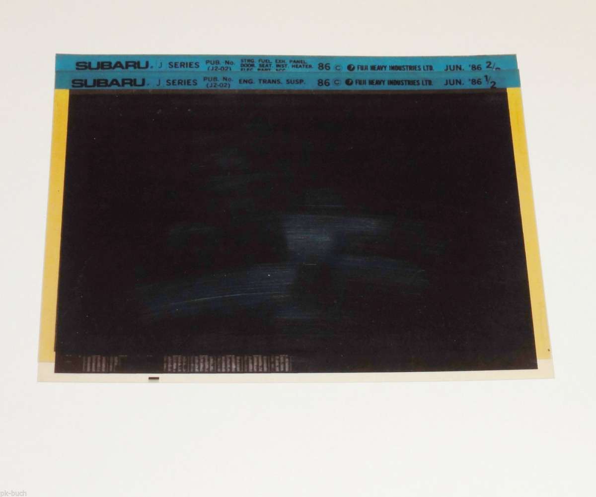 Microfich / Ersatzteilkatalog Subaru J Serie Modelle 1986 Stand 06/