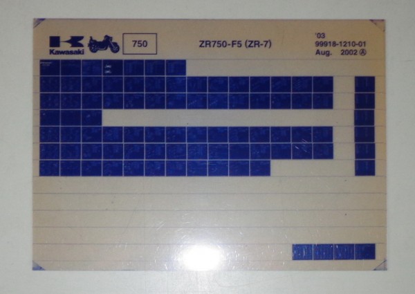 Microfich Ersatzteilkatalog Kawasaki ZR 7 ZR 750 F5 Model 2003 Stand 08/02