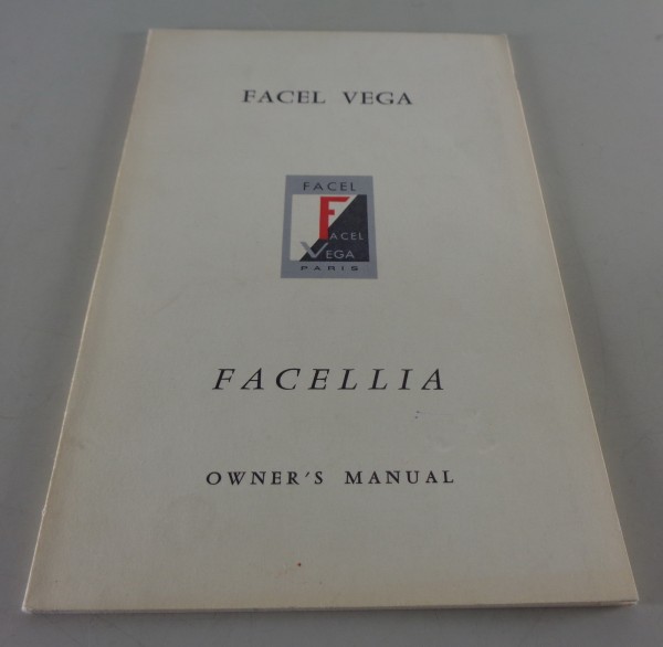 Owner´s Manual / Handbook Facel Vega Facellia