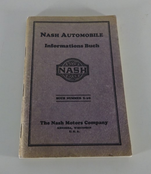 Betriebsanleitung Nash Standard-Six / Special-Six / Advanced-Six Stand 1928