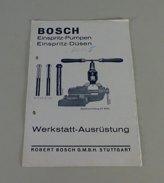 Handbuch Bosch Werkstattausrüstung für Einspritzpumpen & Düsen Stand 10/1938