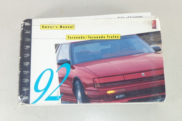 Owner's Manual / Betriebsanleitung Oldsmobile Toronado / Toronado Trofeo von 92