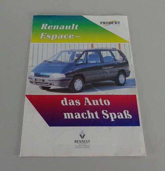 Prospekt / Broschüre Renault Espace II Typ J63 Stand 03/1993