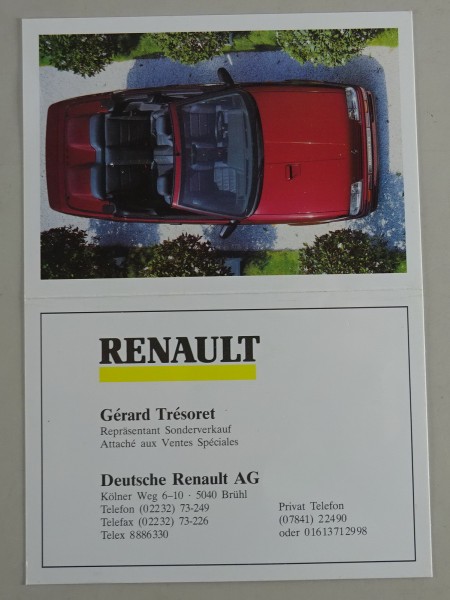 Prospekt / Kalender Renault R19 Cabrio