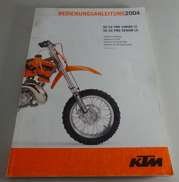 Betriebsanleitung KTM 50 SX Pro Junior LC / 50 SX Pro Senior LC Stand 2004