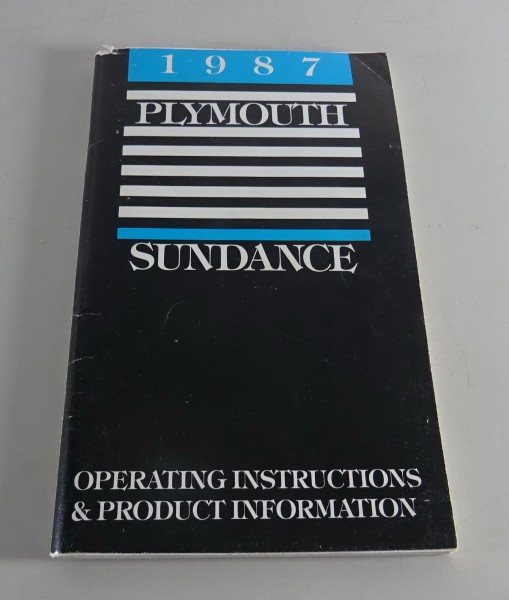 Owner´s Manual / Handbook Plymouth Sundance from 1987