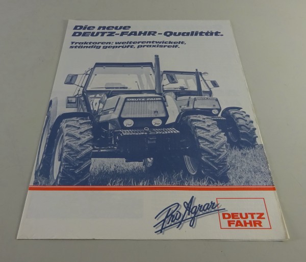 Faltprospekt / Broschüre Deutz - Fahr Traktoren Programmübersicht Stand 02/1987