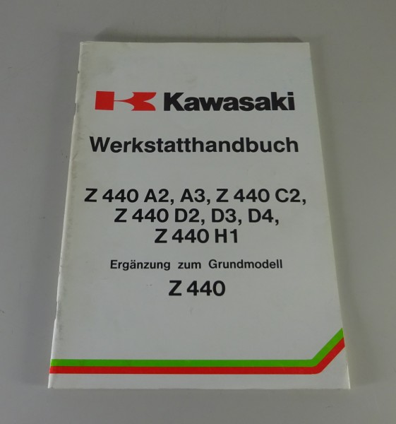 Werkstatthandbuch Nachtrag Kawasaki Z 440 A 2 A 3 C 2 D 2-4 H 1 Stand 07/1982
