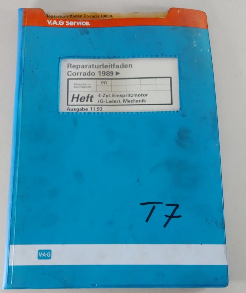 Werkstatthandbuch VW Corrado 53i 4 Zyl. Einspritzmotor G-Lader Mechanik 11/1993