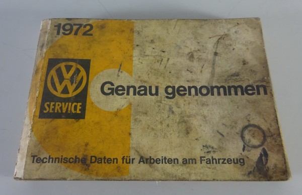 Werkstatthandbuch Inspektion VW Käfer, T2, K70, Typ 3 + Typ 4 von 1972