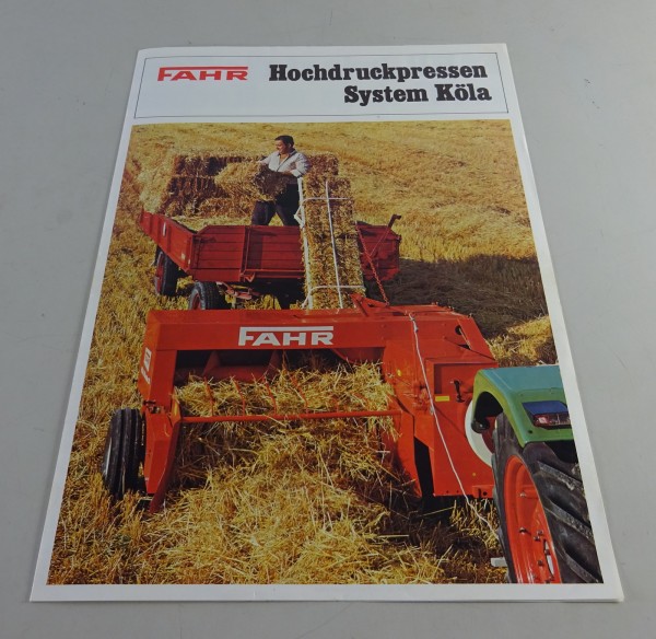 Prospekt / Broschüre Fahr Hochdruckpresse System Köla Stand 07/1972