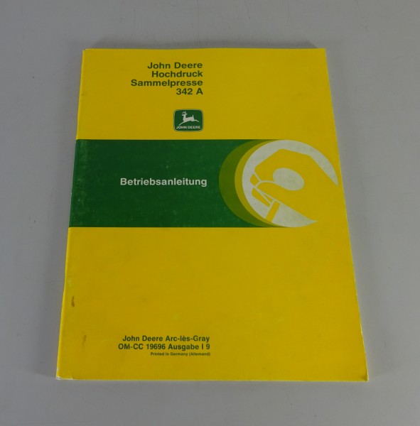 Betriebsanleitung / Handbuch John Deere Hochdruck Sammelpresse 342 A