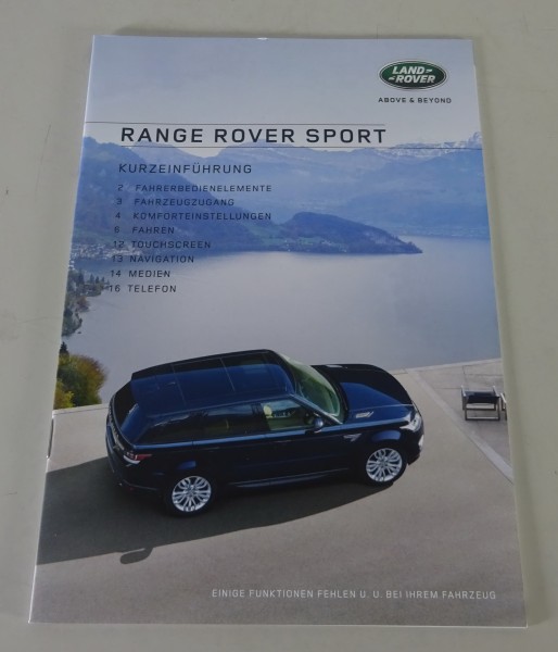 Kurzanleitung / Handbuch Range Rover Sport LG / L405 auf deutsch von 2015