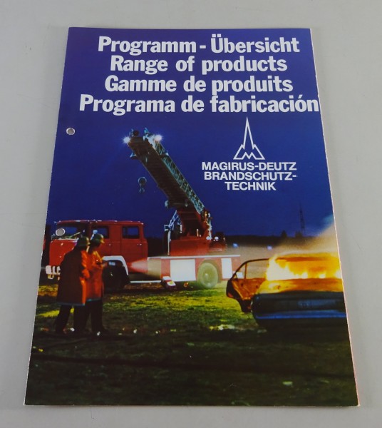 Faltprospekt Magirus-Deutz LKW Feuerwehrfahrzeug Programm-Übersicht von 10/1975