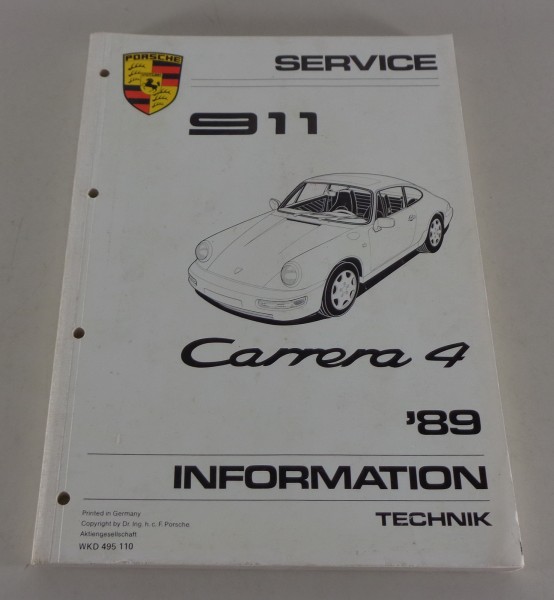 Werkstatthandbuch / Information Technik Porsche 911 Carrera 4 Typ 964 Stand 1989