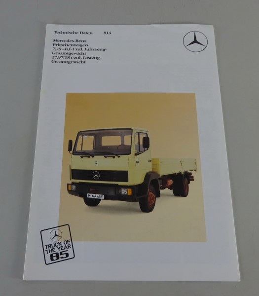 Prospekt Mercedes-Benz leichte Klasse / LK 814 Pritschenwagen Stand 03/1985