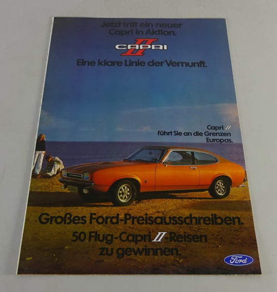 Faltprospekt / Broschüre Ford Capri ll Stand 03/1974