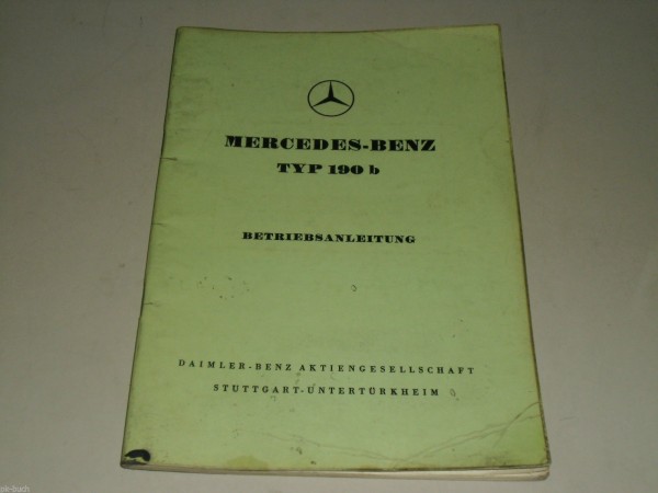 Betriebsanleitung Mercedes Benz W121 Ponton 190 b 190b Stand 7/1959