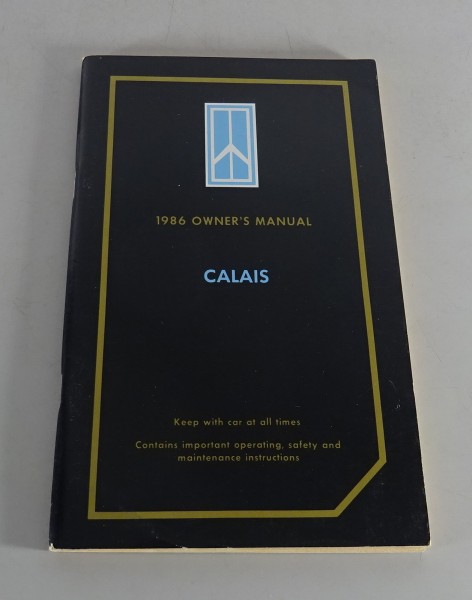Owner´s Manual / Handbook Oldsmobile Calais Stand 1986