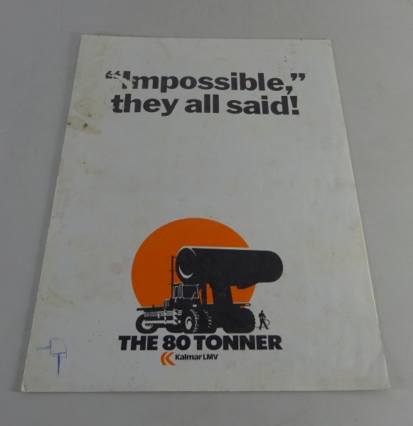 Prospekt / Broschüre Kalmar LMV forklift truck 83t world record
