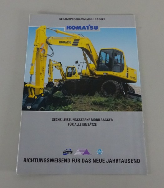 Prospekt / Broschüre Komatsu Gesamtprogramm Mobilbagger Stand ca. 2000