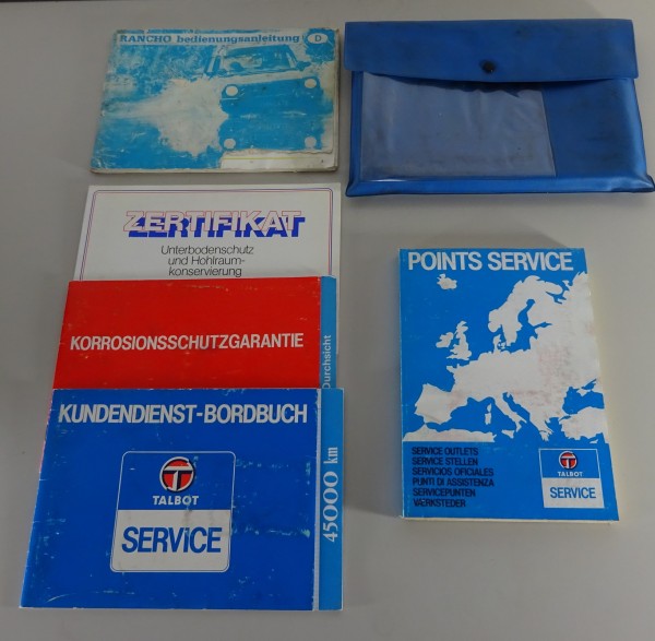 Bordmappe + Betriebsanleitung Talbot Matra Simca Rancho Stand 02/1983