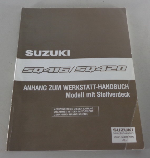 Werkstatthandbuch Suzuki Grand Vitara SQ 416 Modell mit Stoffverdeck von 1998