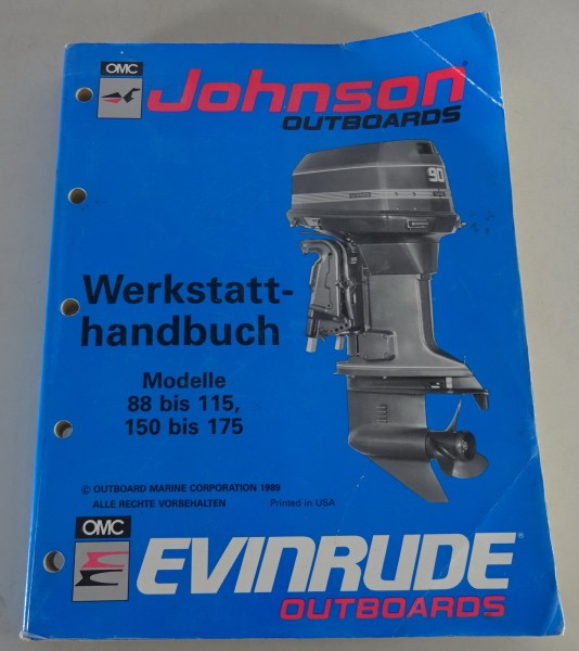 Werkstatthandbuch Johnson Bootsmotoren Modelle 88 bis 115 / 150 bis 175 von 1989